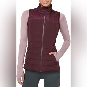 Lululemon Down For It All Vest Dark Adobe Burgundy Sz. 6